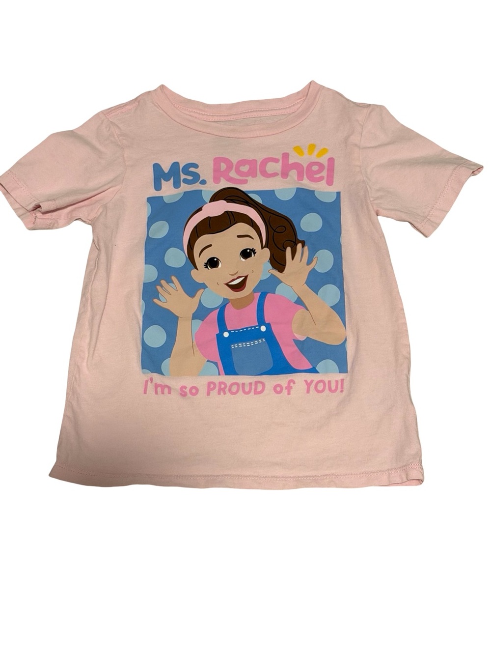 Ms. Rachel Girls Pink Graphic T-Shirt Short Sleeve 5T Toddler Tee